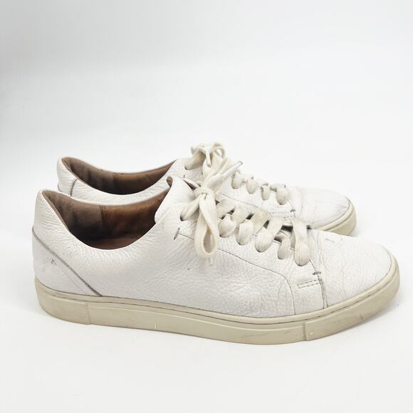 FRYE Ivy Low Lace Leather Sneakers White Size 8.5 - Picture 2 of 8